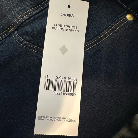 NWT JUST be… Denim High Rise Button Pull On Skinny Jeans Size Large - Picture 7 of 7